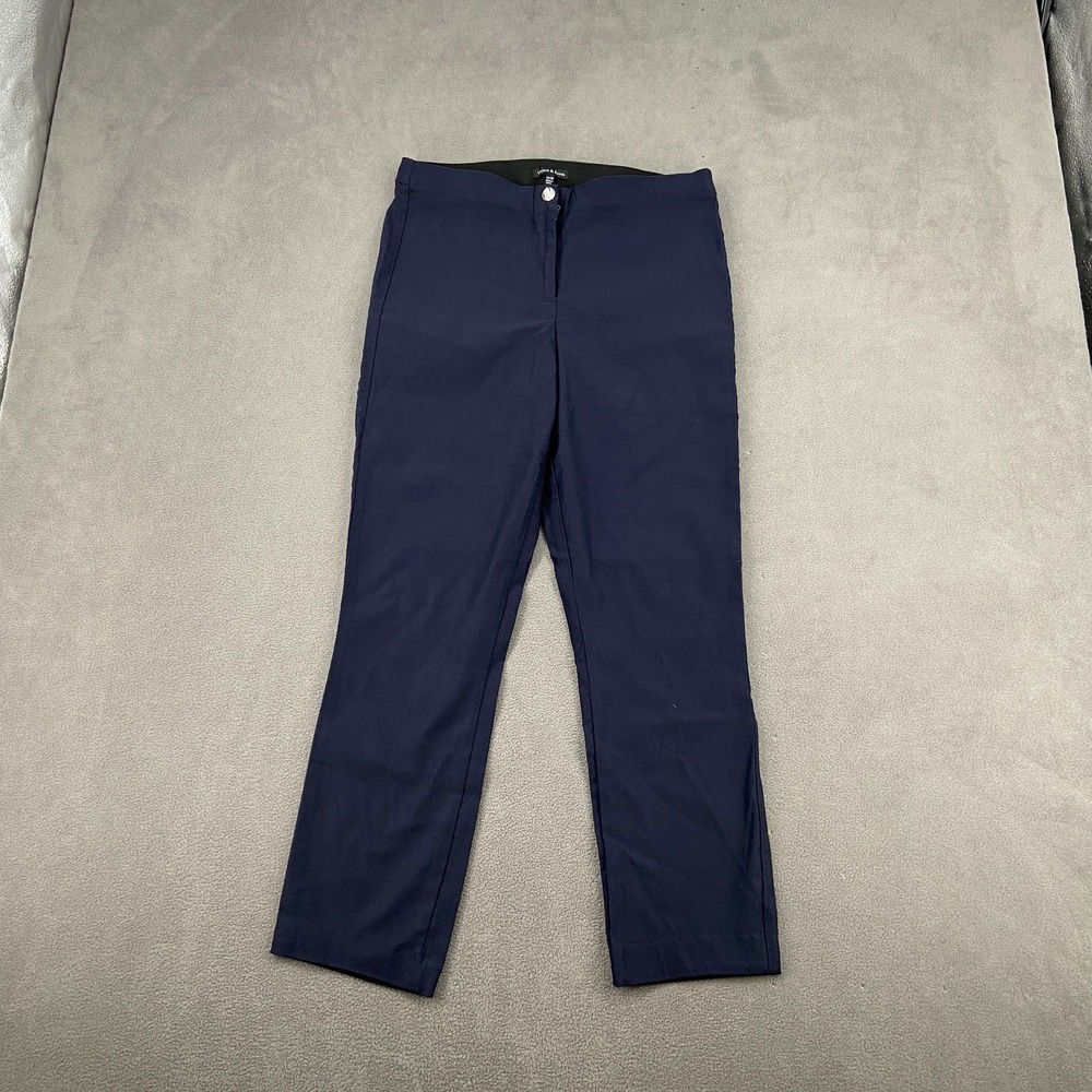 Violets & Roses Pants Womens 10/30 Blue Rayon Stretch Mid Rise Straight Leg